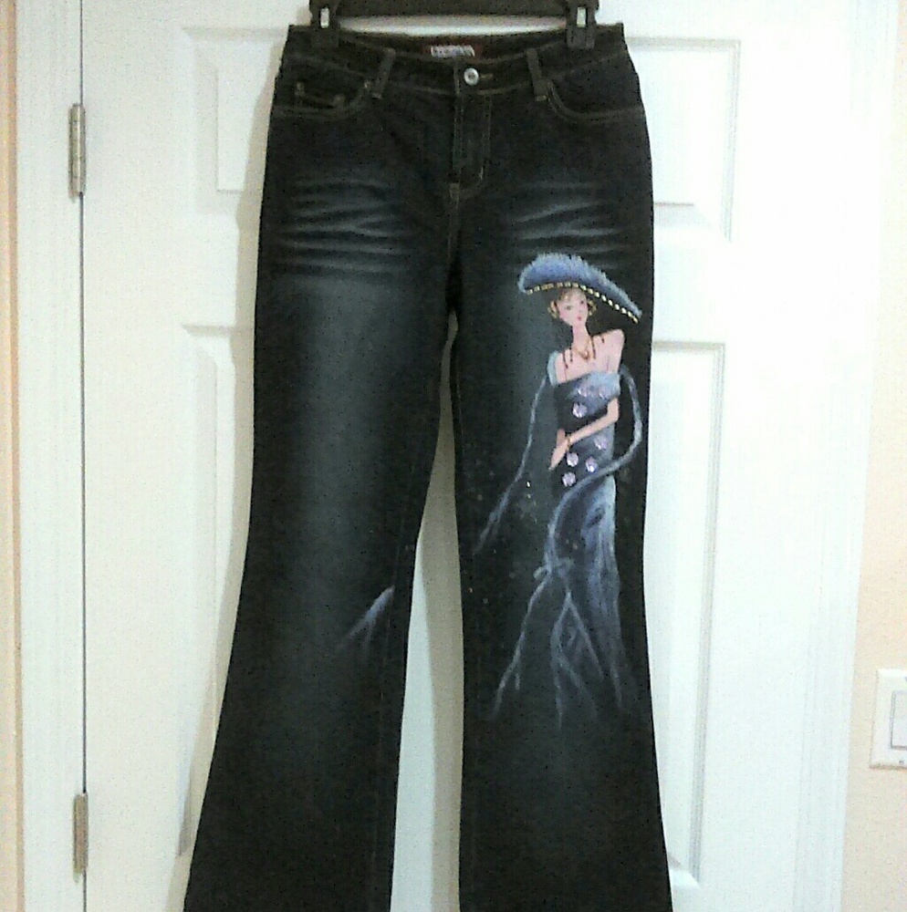 New Graphic Beaded Jeans